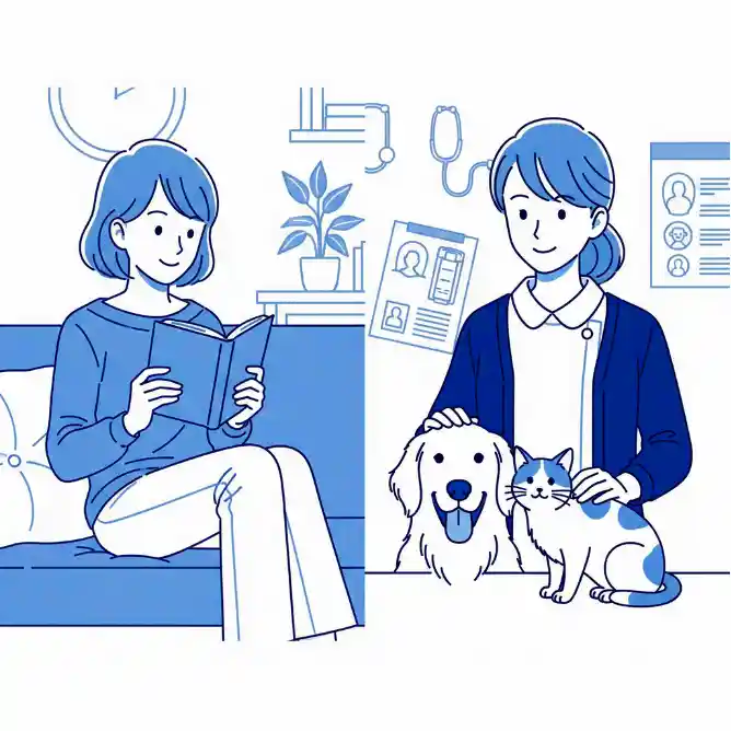 ライフとワークのバランスがとれたイラスト